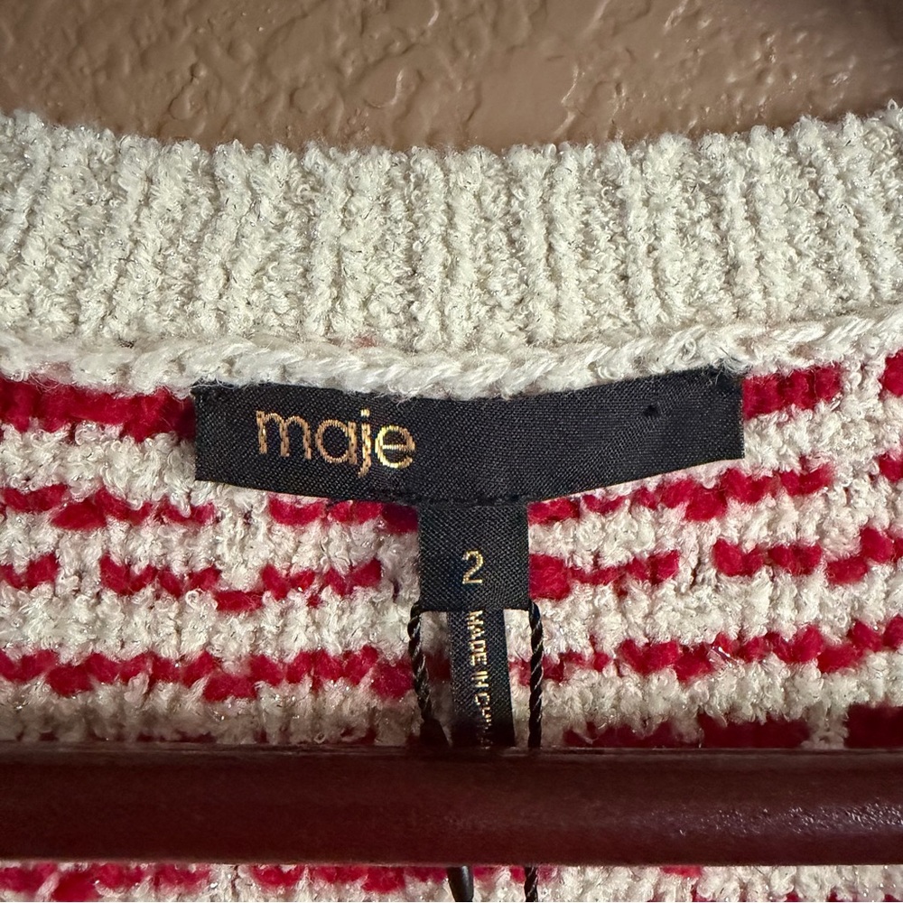 Maje Two-Tone Tweed-Effect Knit Cardigan Size 2 (US Size Medium) NWT - Picture 5 of 13